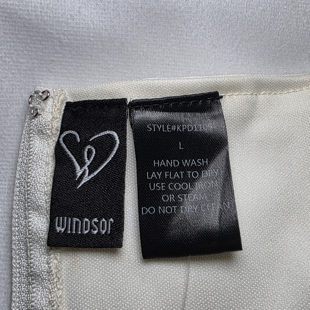 Windsor Corset Linen Blend Halter Top- Size Lg Ivory NWT - Picture 6 of 9